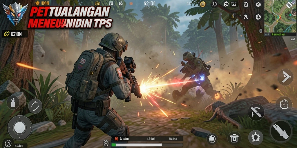 Screenshot menampilkan adegan pertempuran mendebarkan di TPS.