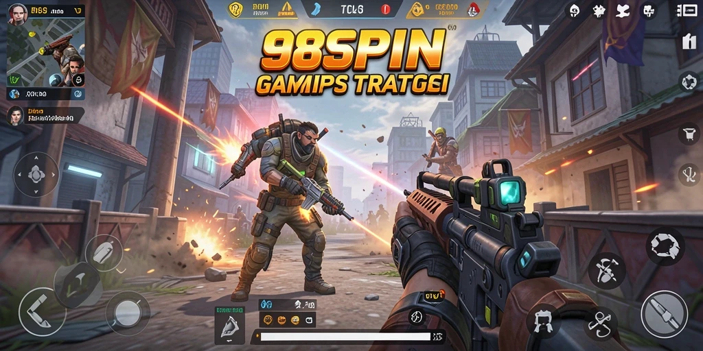 Gameplay seru 98SPIN dalam aksi tembak-menembak TPS.