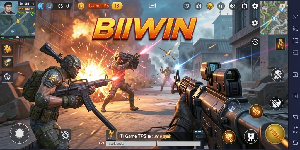 Screenshot menunjukkan aksi seru dalam gameplay TPS BIWIN.
