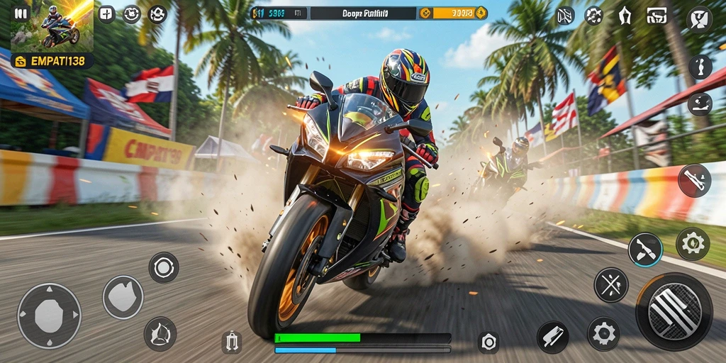 Tangkapan layar gameplay seru dalam balapan motor di EMPATI138.