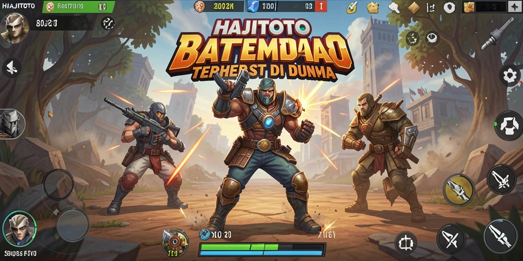 Tampilan aksi seru di arena HAJITOTO dalam game Battle Royale.