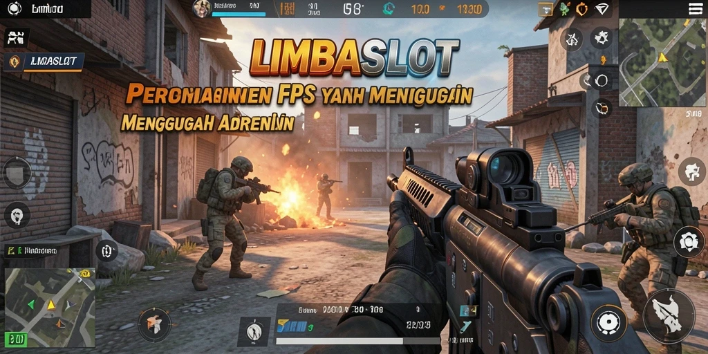Screenshot gameplay LMBASLOT yang menampilkan aksi tembak-menembak yang seru.