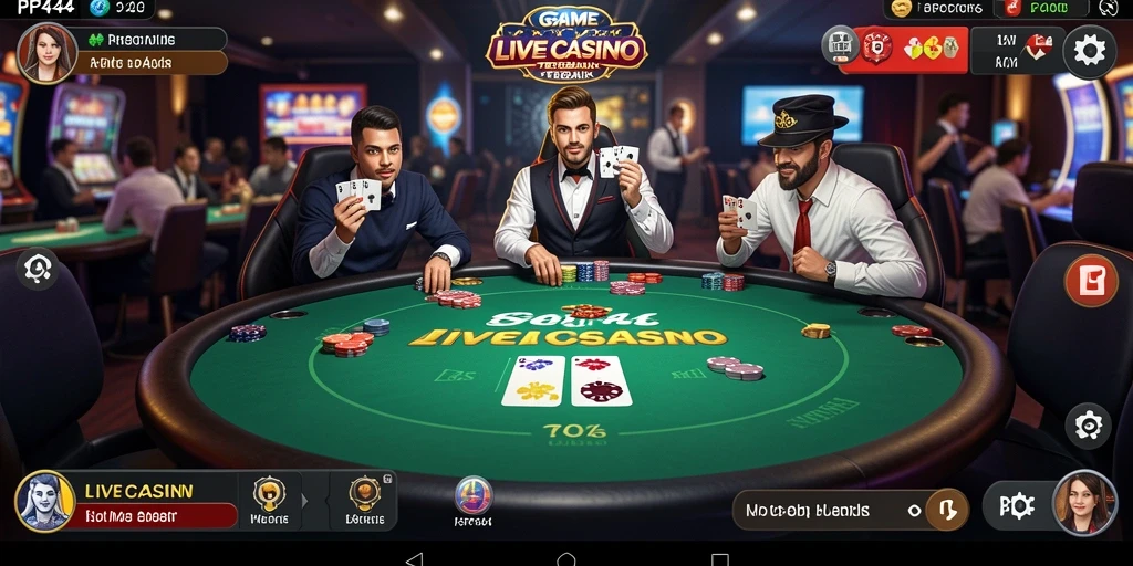 Tampilan gameplay Live Casino yang mendebarkan dan interaktif di PP444.