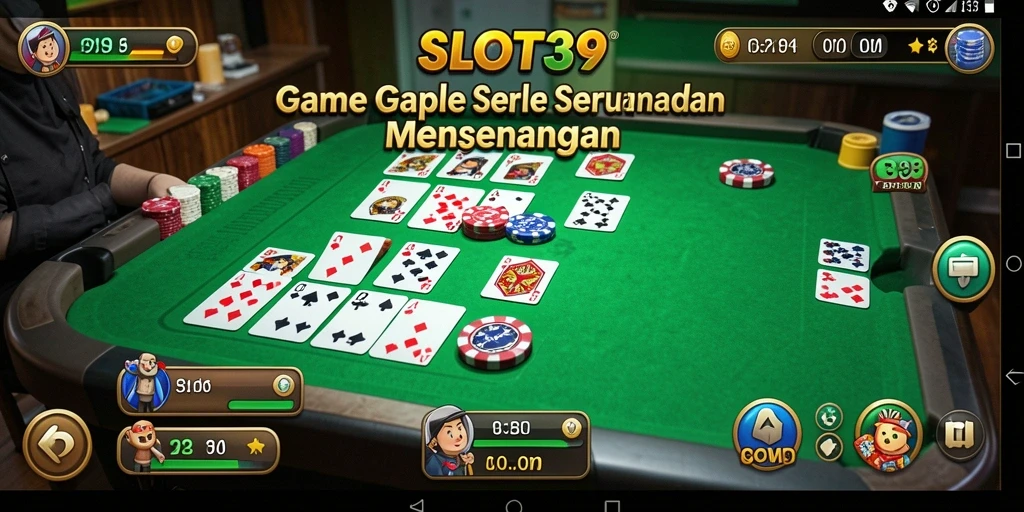 Screenshot utama dari SLOT39 menampilkan gameplay Gaple yang seru.
