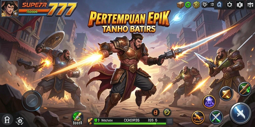 Tangkapan layar penuh aksi dari gameplay <strong>SUPER777</strong> yang mendebarkan.