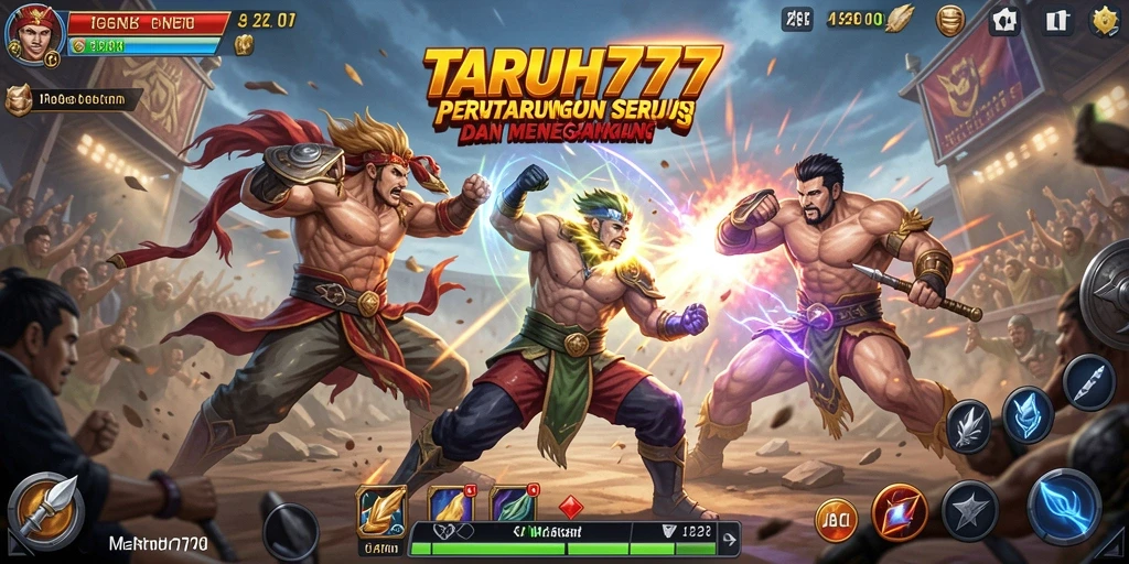 Tampilan pertarungan seru dalam TARUH777 dengan karakter yang aktif.